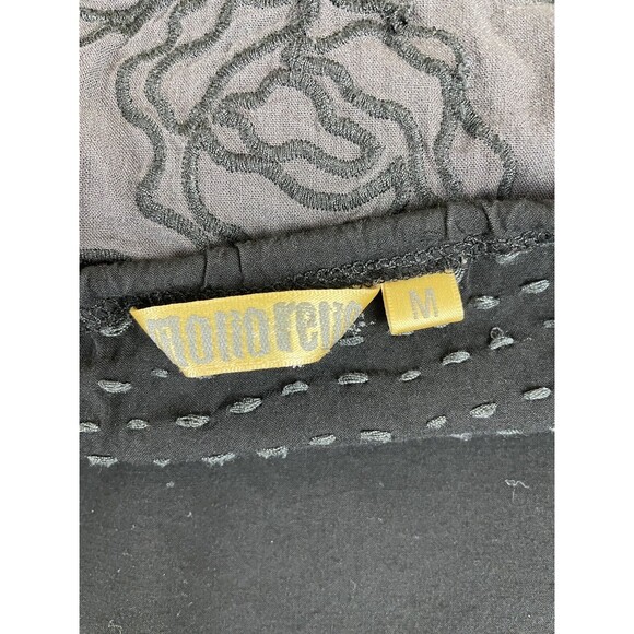 Monoreno Women's Black w/Gray Embroidered Tunic Boho Top Size Medium - Picture 7 of 8